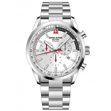 ΡΟΛΟΙ SWISS ALPINE MILITARY   SAM7086.9132 SWISS ALPINE MILITARY Pegasus Chronograph Silver Stainless Steel Bracelet