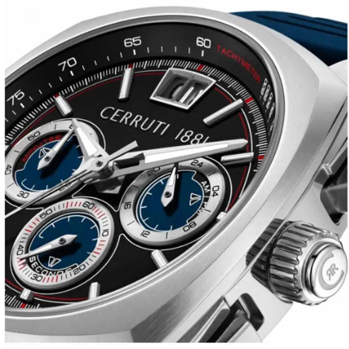 ΡΟΛΟΙ CERRUTI  CIWGO0085105 CERRUTI Cuneo Chronograph Blue Silicone Strap