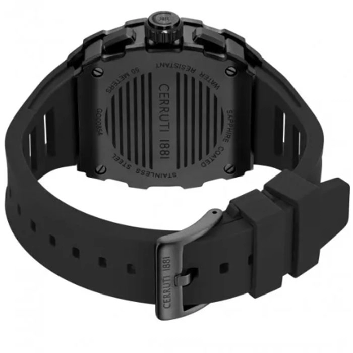 ΡΟΛΟΙ CERRUTI  CIWGO0085401 CERRUTI Gubbio Chronograph Black Silicone Strap