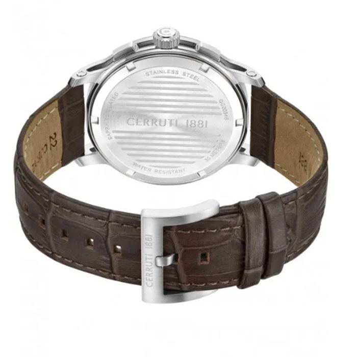 ΡΟΛΟΙ CERRUTI  CIWGC0084602 CERRUTI Petroio Chronograph Brown Leather Strap