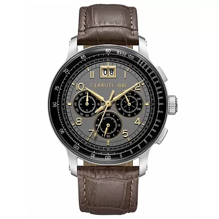 ΡΟΛΟΙ CERRUTI  CIWGC0084602 CERRUTI Petroio Chronograph Brown Leather Strap