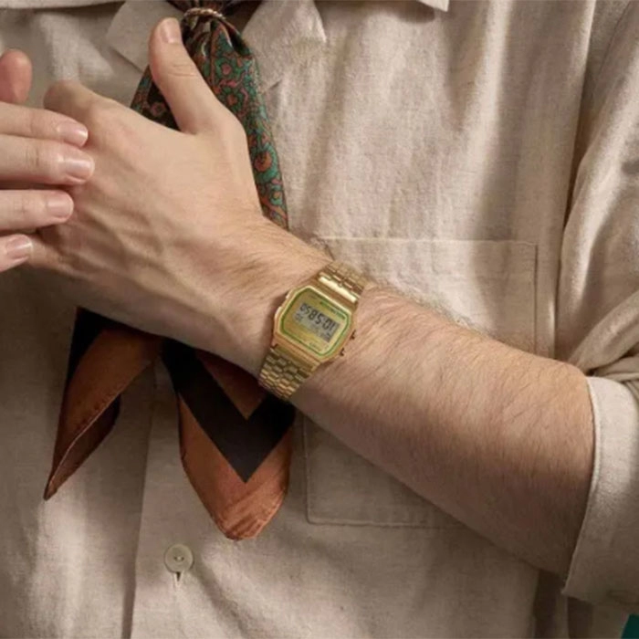 ΡΟΛΟΙ  CASIO  A-158WEGV-9AEF CASIO Vintage Chronograph Gold Stainless Steel Bracelet