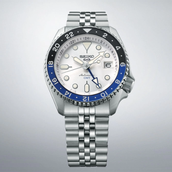 ΡΟΛΟΙ SEIKO SSK033K1 SEIKO 5 Sports GMT Automatic Silver Stainless Steel Bracelet