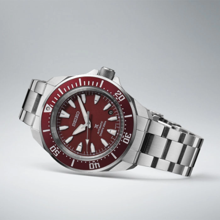 ΡΟΛΟΙ SEIKO  SRPL11K1 SEIKO Prospex Samurai' 4R Black Diver's Automatic Silver Stainless Steel Bracelet