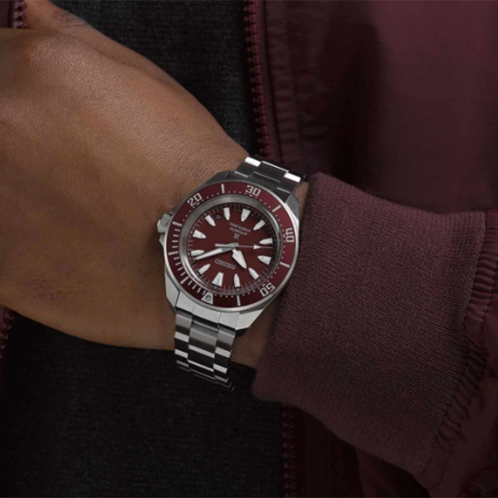 ΡΟΛΟΙ SEIKO  SRPL11K1 SEIKO Prospex Samurai' 4R Black Diver's Automatic Silver Stainless Steel Bracelet