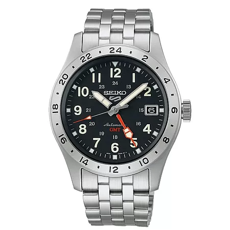 ΡΟΛΟΙ SEIKO SSK023K1 SEIKO 5 Sports Field Deploy Automatic Dual Time GMT Stainless Steel Bracelet