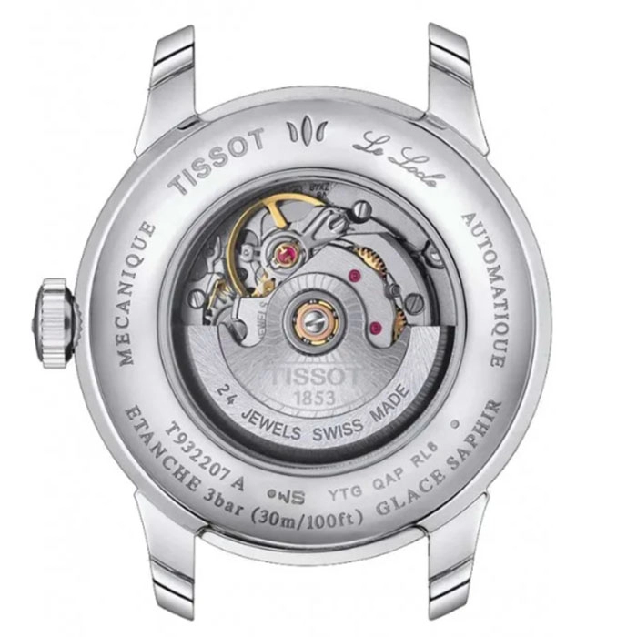 ΡΟΛΟΙ TISSOT  T9322074604600 TISSOT Le Locle Diamonds Automatic Blue Leather Strap