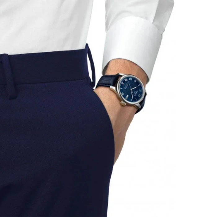 ΡΟΛΟΙ TISSOT  T0064071604300 TISSOT Classic Traditional Le Locle Powermatic 80 Blue Leather Strap