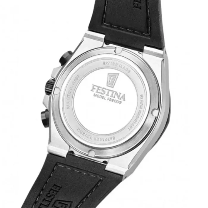 ΡΟΛΟΙ FESTINA   F22003/4 FESTINA Vallee Chronograph Black Leather Strap