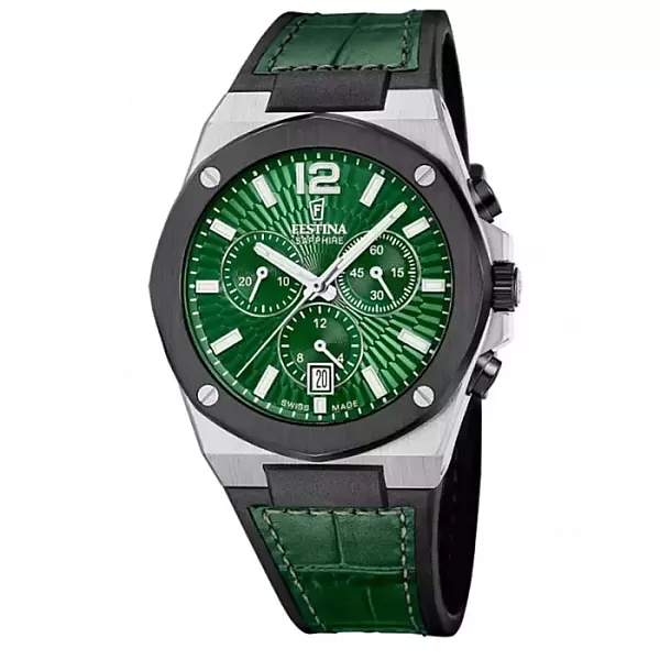 ΡΟΛΟΙ FESTINA   F22003/3 FESTINA Vallee Chronograph Two Tone Leather Strap