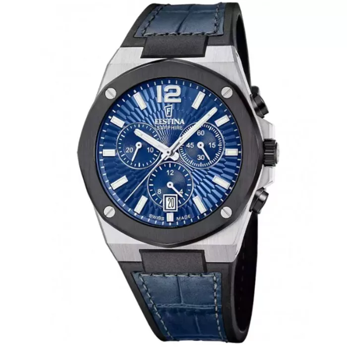 ΡΟΛΟΙ FESTINA  F22003/2 FESTINA Vallee Chronograph Two Tone Leather Strap