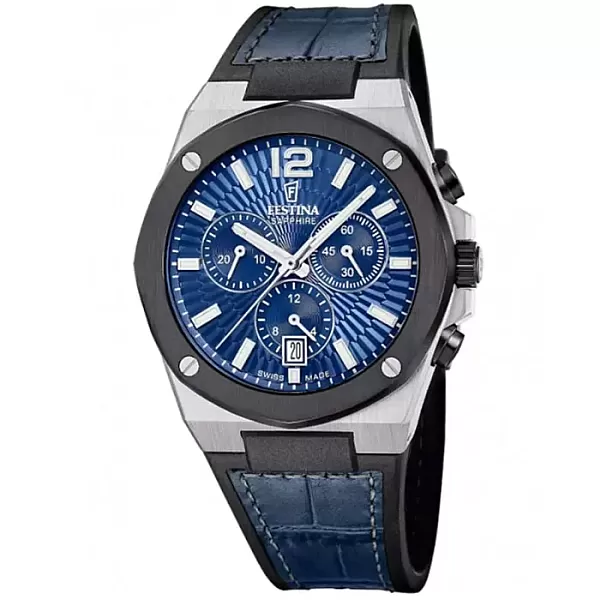 ΡΟΛΟΙ FESTINA  F22003/2 FESTINA Vallee Chronograph Two Tone Leather Strap