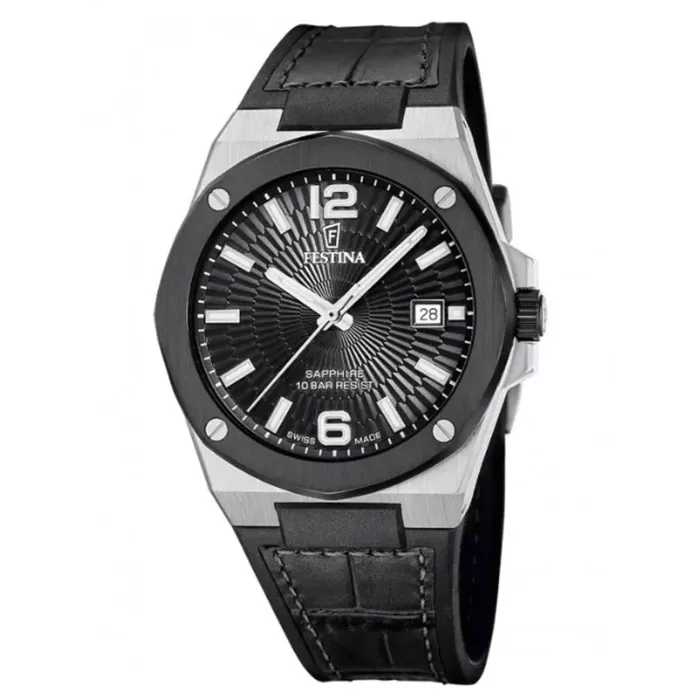 ΡΟΛΟΙ FESTINA   F22001/4 FESTINA Vallee Black Leather Strap