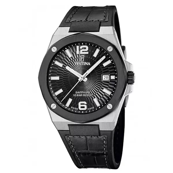 ΡΟΛΟΙ FESTINA   F22001/4 FESTINA Vallee Black Leather Strap