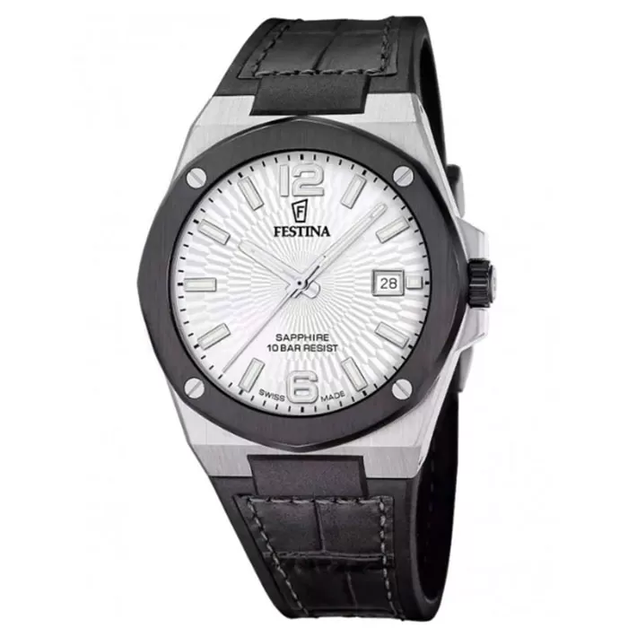 ΡΟΛΟΙ FESTINA   F22001/1 FESTINA Vallee Black Leather Strap