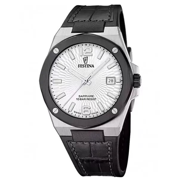 ΡΟΛΟΙ FESTINA   F22001/1 FESTINA Vallee Black Leather Strap