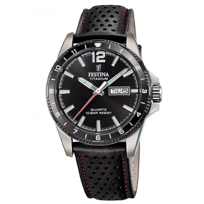 ΡΟΛΟΙ FESTINA   F20699/4  FESTINA Black Leather Strap