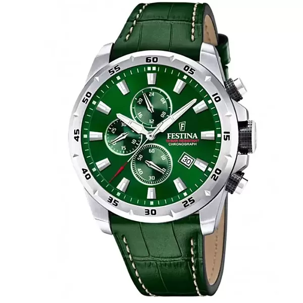 ΡΟΛΟΙ FESTINA  F20692/3 FESTINA Chronograph Green Leather Strap