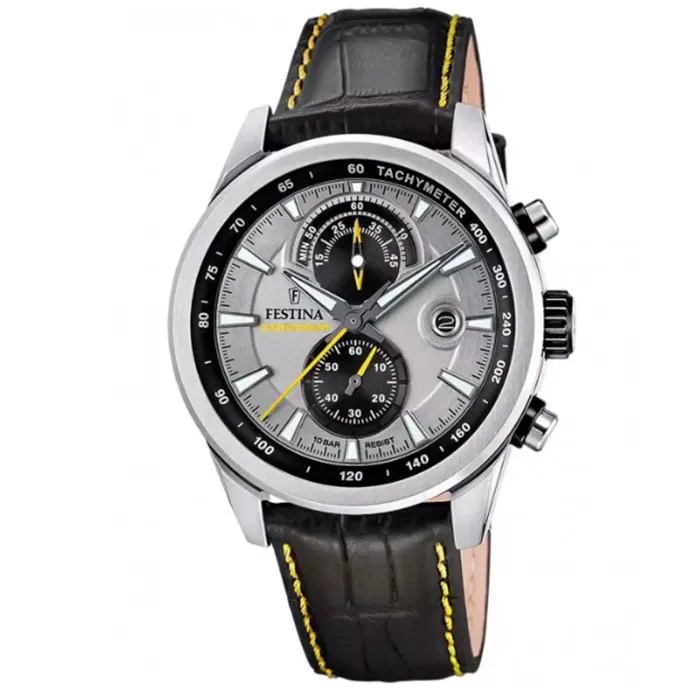 ΡΟΛΟΙ FESTINA  F20695/4 FESTINA Timeless Chronograph Black Leather Strap
