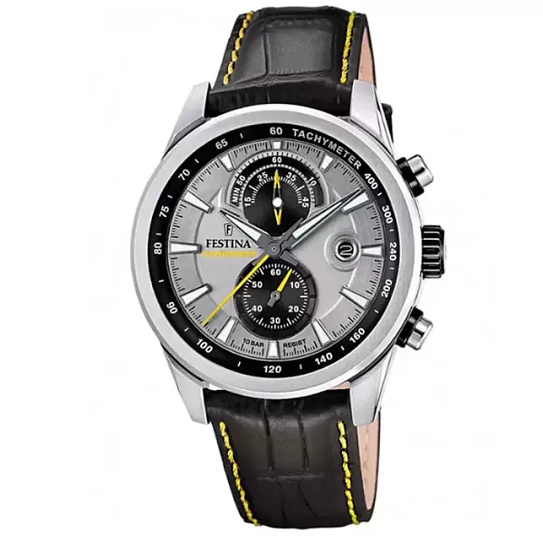 ΡΟΛΟΙ FESTINA  F20695/4 FESTINA Timeless Chronograph Black Leather Strap