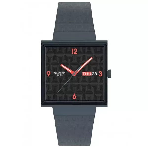 ΡΟΛΟΙ SWATCH  SO34M701 SWATCH Essentials Squared Off Grey Silicone Strap