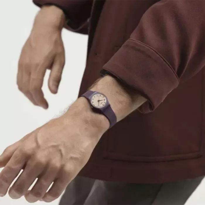 ΡΟΛΟΙ SWATCH  LR138 SWATCH Essentials Repeat Chic Bordeaux Silicone Strap