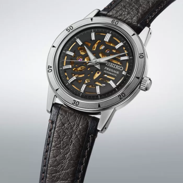 ΡΟΛΟΙ SEIKO SSA461J1 SEIKO Presage Style 60s 'Elegant Yet Rugged' Automatic Brown Leather Strap