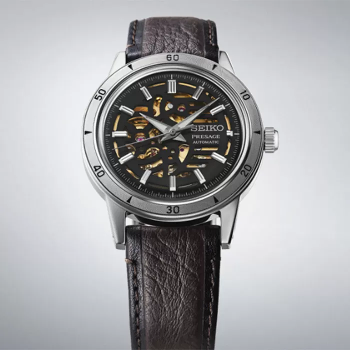 ΡΟΛΟΙ SEIKO SSA461J1 SEIKO Presage Style 60s 'Elegant Yet Rugged' Automatic Brown Leather Strap