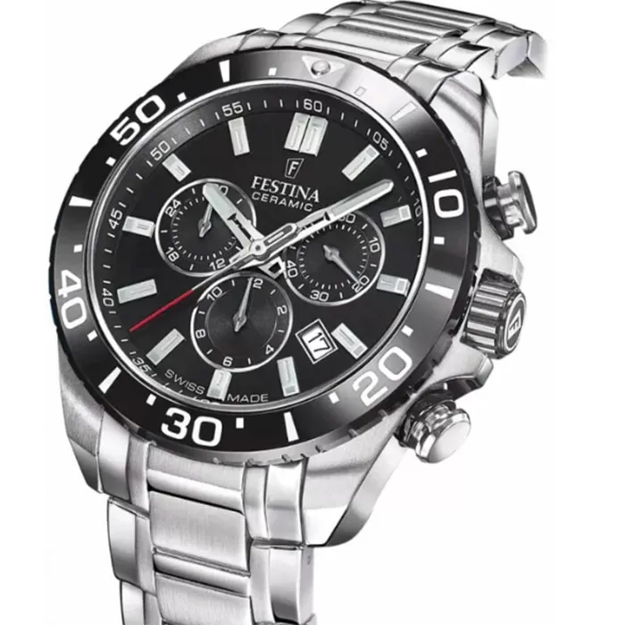 ΡΟΛΟΙ FESTINA F20042/4 FESTINA Swiss Made Chronograph Silver Stainless Steel Bracelet