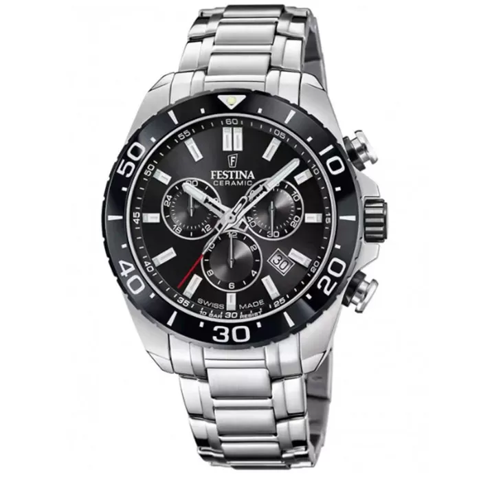 ΡΟΛΟΙ FESTINA F20042/4 FESTINA Swiss Made Chronograph Silver Stainless Steel Bracelet