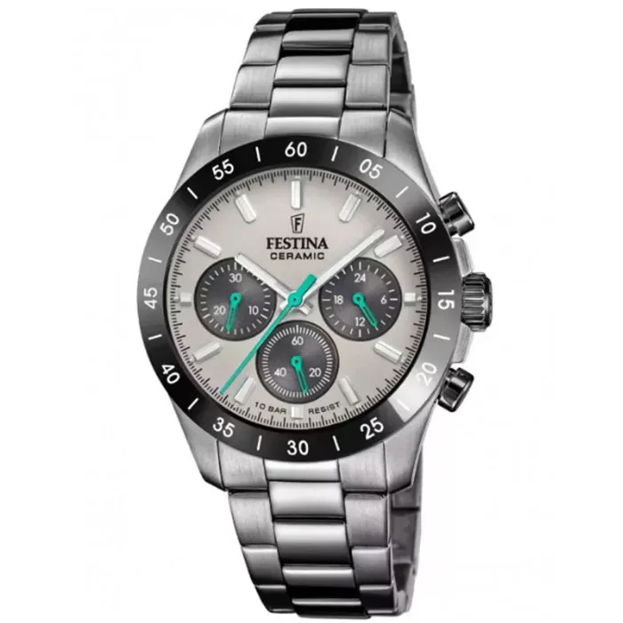 ΡΟΛΟΙ FESTINA  F20703/1 FESTINA Ceramic Chronograph Grey Stainless Steel Bracelet