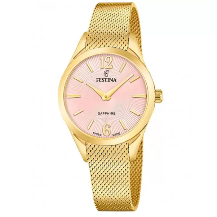 ΡΟΛΟΙ FESTINA F20077/2 FESTINA Swiss Made Gold Stainless Steel Bracelet