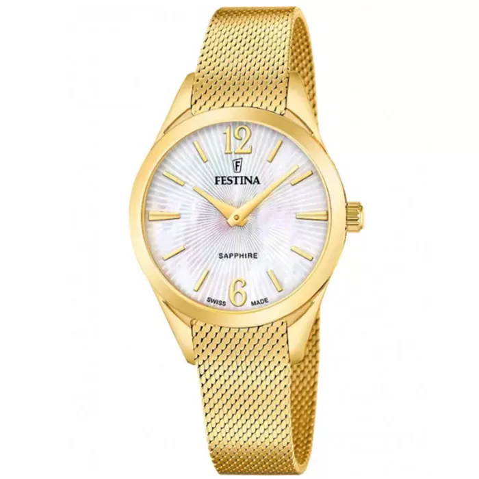ΡΟΛΟΙ FESTINA F20077/1 FESTINA Swiss Made Gold Stainless Steel Bracelet