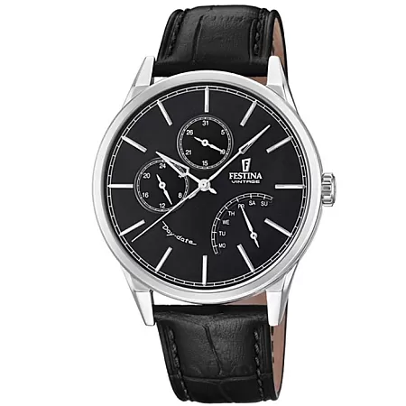 ΡΟΛΟΙ FESTINA F20278/4 FESTINA Multifunction Black Leather Strap