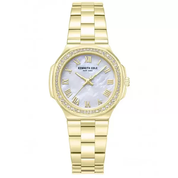 Ρολόι KENNETH COLE KCWLG0088702 KENNETH COLE Rockland Crystals Gold Stainless Steel Bracelet