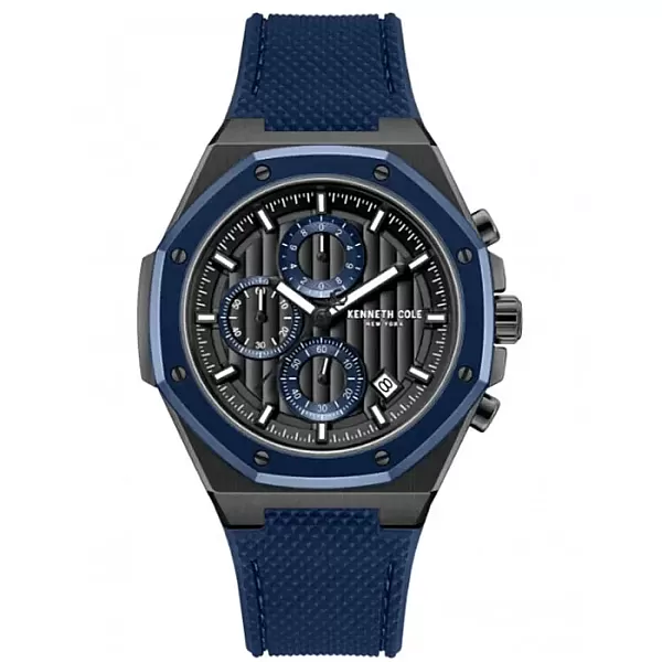 Ρολόι KENNETH COLE KCWGO0100101 KENNETH COLE Benson Chronograph Blue Silicone Strap