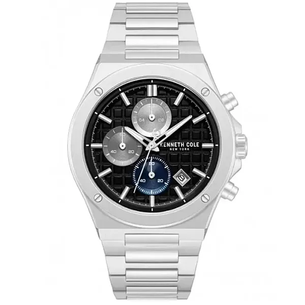 Ρολόι KENNETH COLE KCWGI0100001 KENNETH COLE Glenville Chronograph Silver Stainless Steel Bracelet