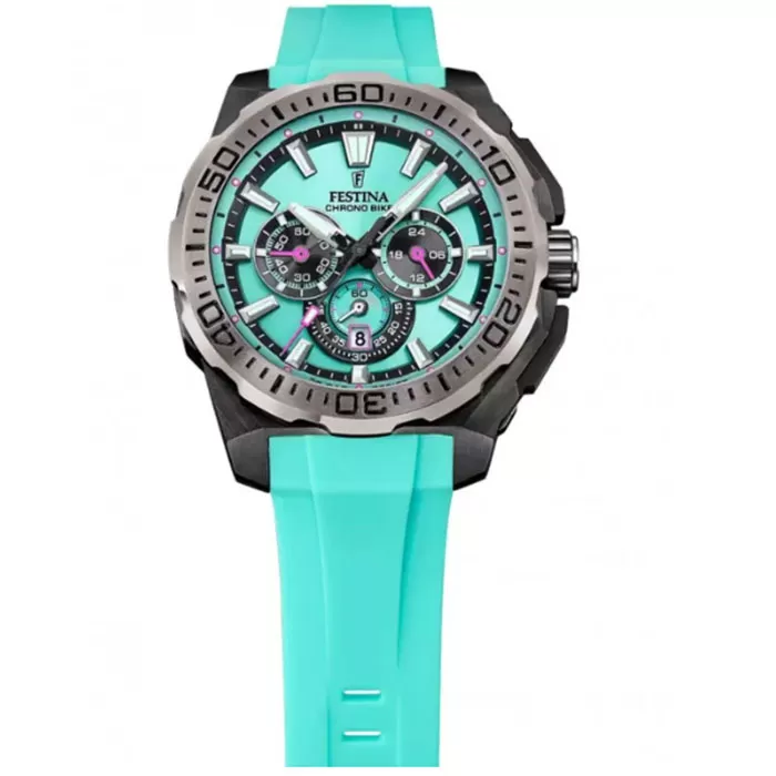 ΡΟΛΟΙ FESTINA  F20726/2 FESTINA Chrono Bike Chronograph Turquoise Rubber Strap