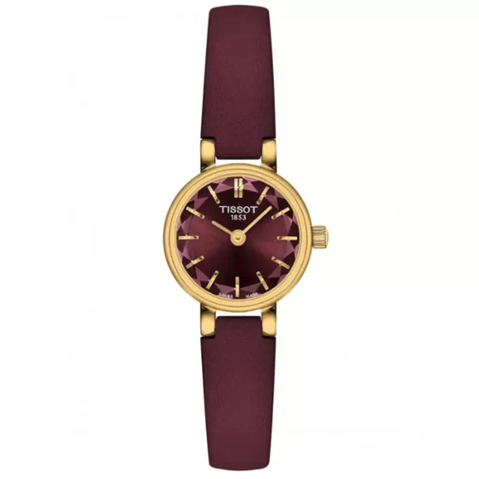 ΡΟΛΟΙ TISSOT  T1400093637100 TISSOT T-Lady Lovely Bordeaux Leather Strap