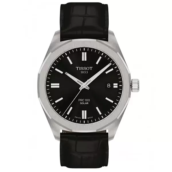 ΡΟΛΟΙ TISSOT  T1514221605100 TISSOT T-Classic PRC 100 Solar Black Leather Strap