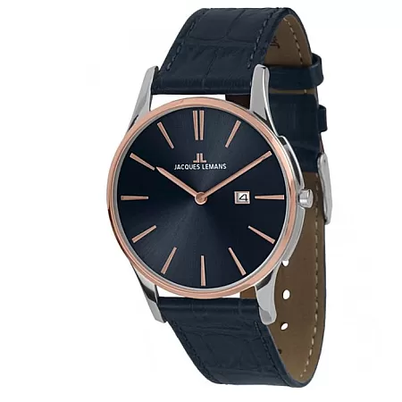 Ρολόι Jacques LEMANS 1-1936G Jacques LEMANS London Blue Leather Strap