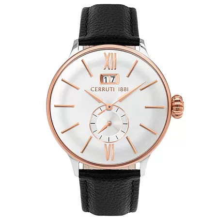ΡΟΛΟΙ CERROUTI CRA27303 CERRUTI Dervio Black Leather Strap