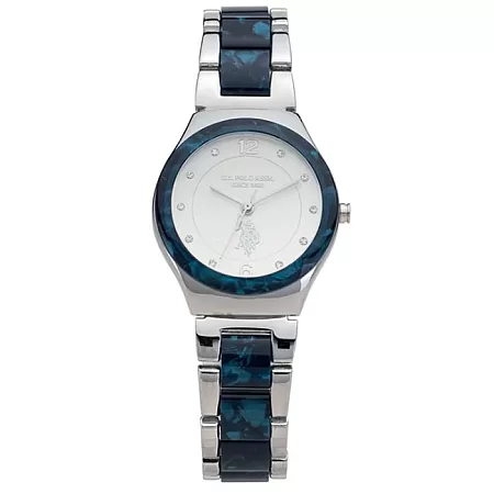ΡΟΛΟΙ U.S. POLO  USP5602BL  U.S. POLO Brigitte Crystals Two Tone Combined Materials Bracelet