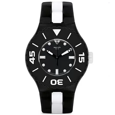 ΡΟΛΟΙ SWATCH  SUUB102 SWATCH B&W Deep Black Rubber Strap