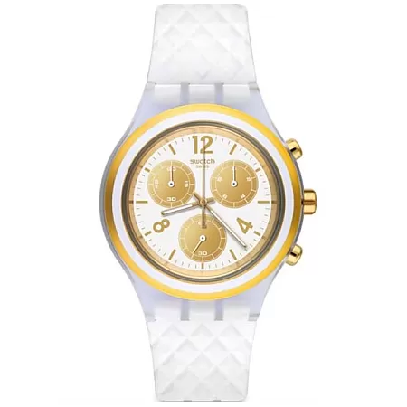 ΡΟΛΟΙ SWATCH  SVCK1008 SWATCH Time To Swatch Elegolden Chronograph White Silicone Strap