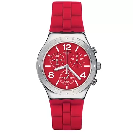 ΡΟΛΟΙ SWATCH  YCS117  SWATCH Time To Swatch Rouge De Bienne Chronograph Red Silicone Strap