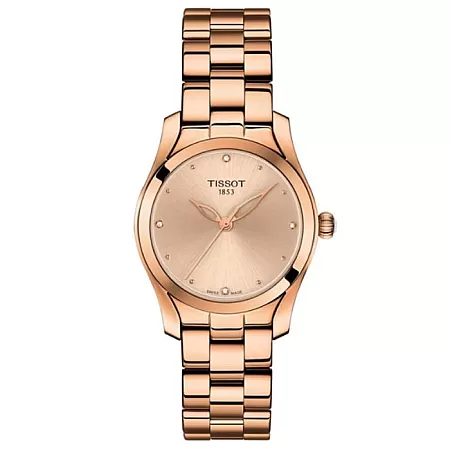ΡΟΛΟΙ TISSOT T1122103345600 TISSOT T-Lady T-wave Diamonds Rose Gold Stainless Steel Bracelet