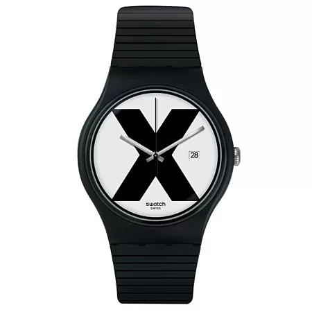 ΡΟΛΟΙ SWATCH   SUOB402 SWATCH XX-Rated Black Silicone Strap
