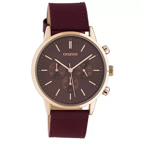 ΡΟΛΟΙ OOZOO C10599 OOZOO Timepieces Bordeaux Leather Strap