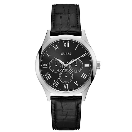 ΡΟΛΟΙ GUESS W1130G1 GUESS Mens Black Leather Strap